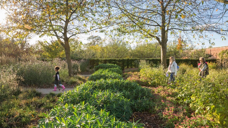 Visitors in the Walled Garden at Wimpole Estate, Cambridgeshire